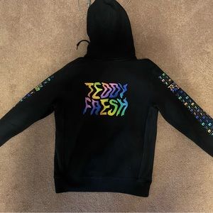 Teddy Fresh Trippy Hoodie, XS Rainbow Thick Fabric